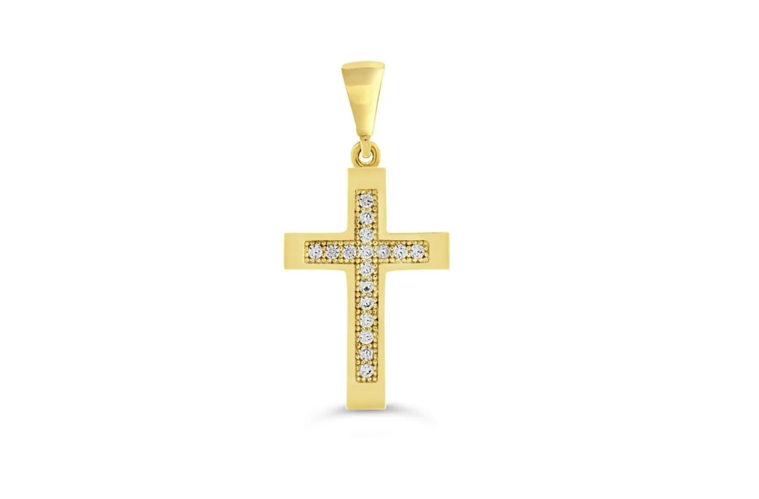 10k Gold Modern Cross with CZ