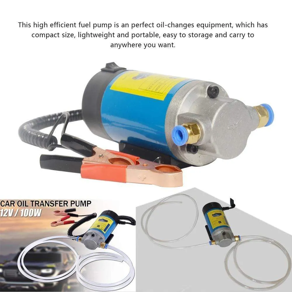 12V Portable Oil Transfer Pump 1-4L/min Extractor Fluid Suction Electric Change Fuel Pump Siphon Tool for Car Motorcycles Boats