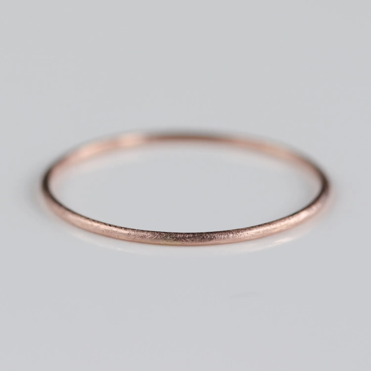 14k Rose Gold .8mm Rustic Round Ring