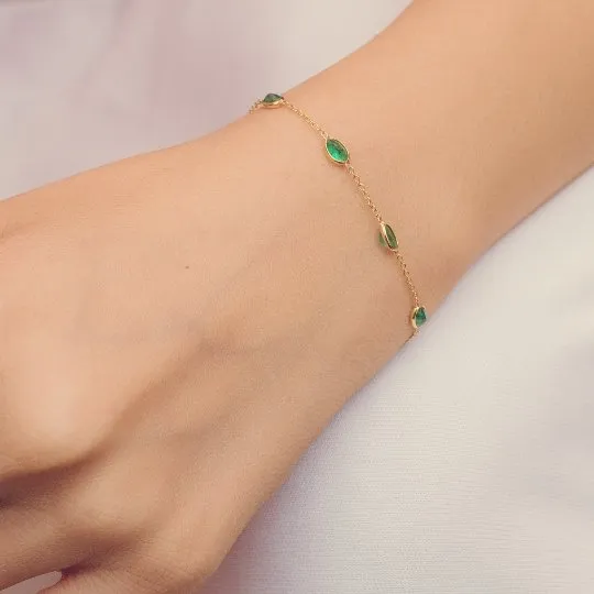 18K Natural Emerald Bracelet