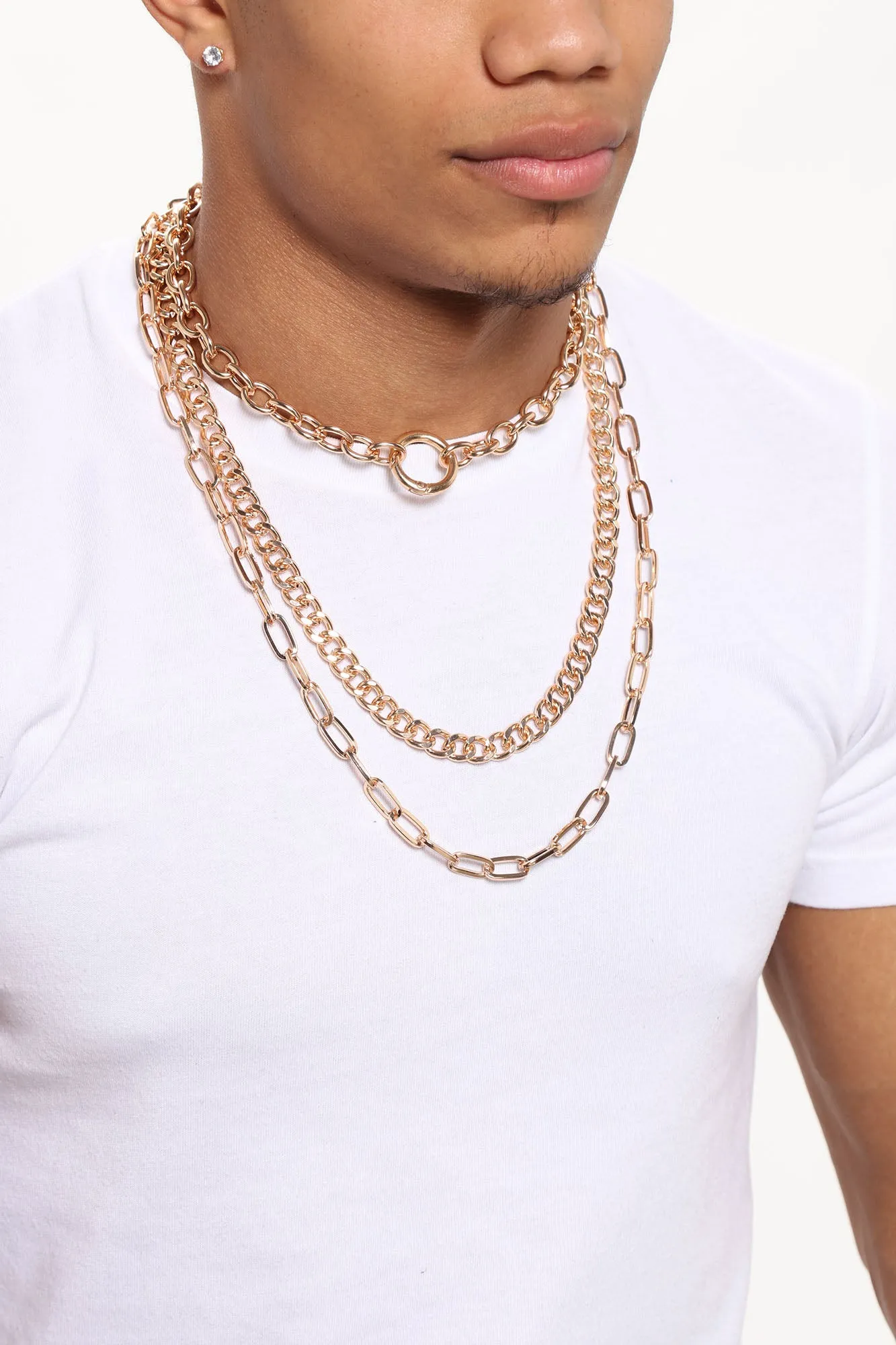 3 Piece Layered Chain Set - Gold