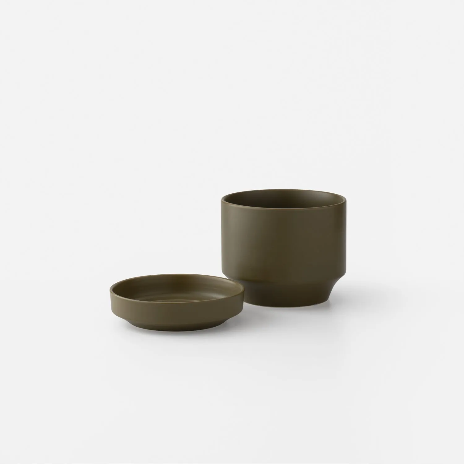 8" Modern Planter   Dish Set