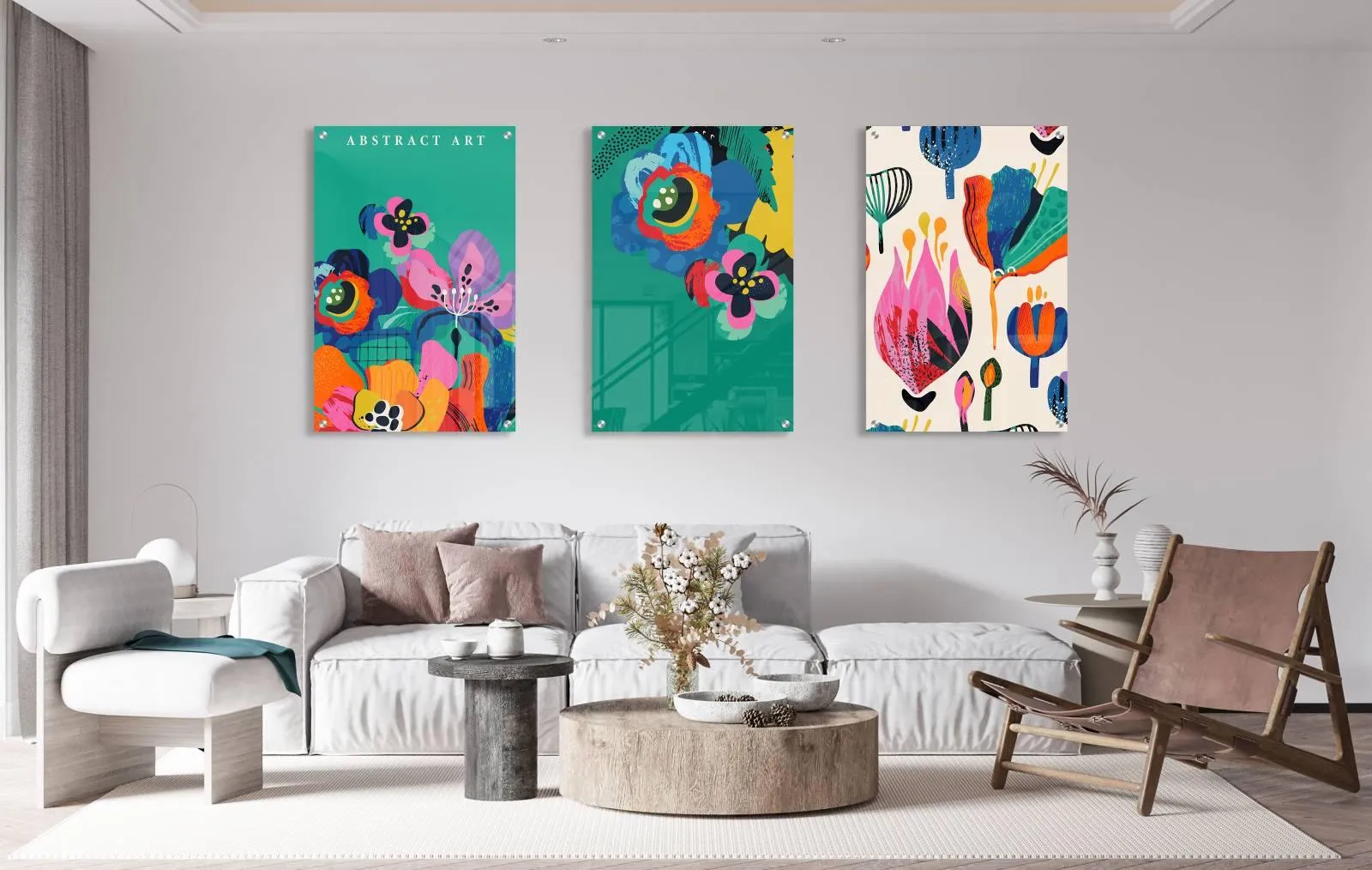 Abstract Art Set of 3 Prints Modern Wall Art Modern Artwork