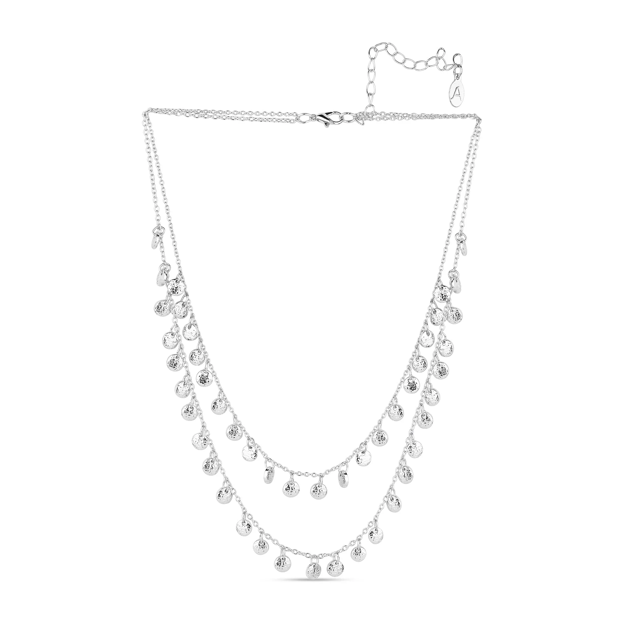 Accessorize London Women's Silver Delicate Coin Layered Necklace