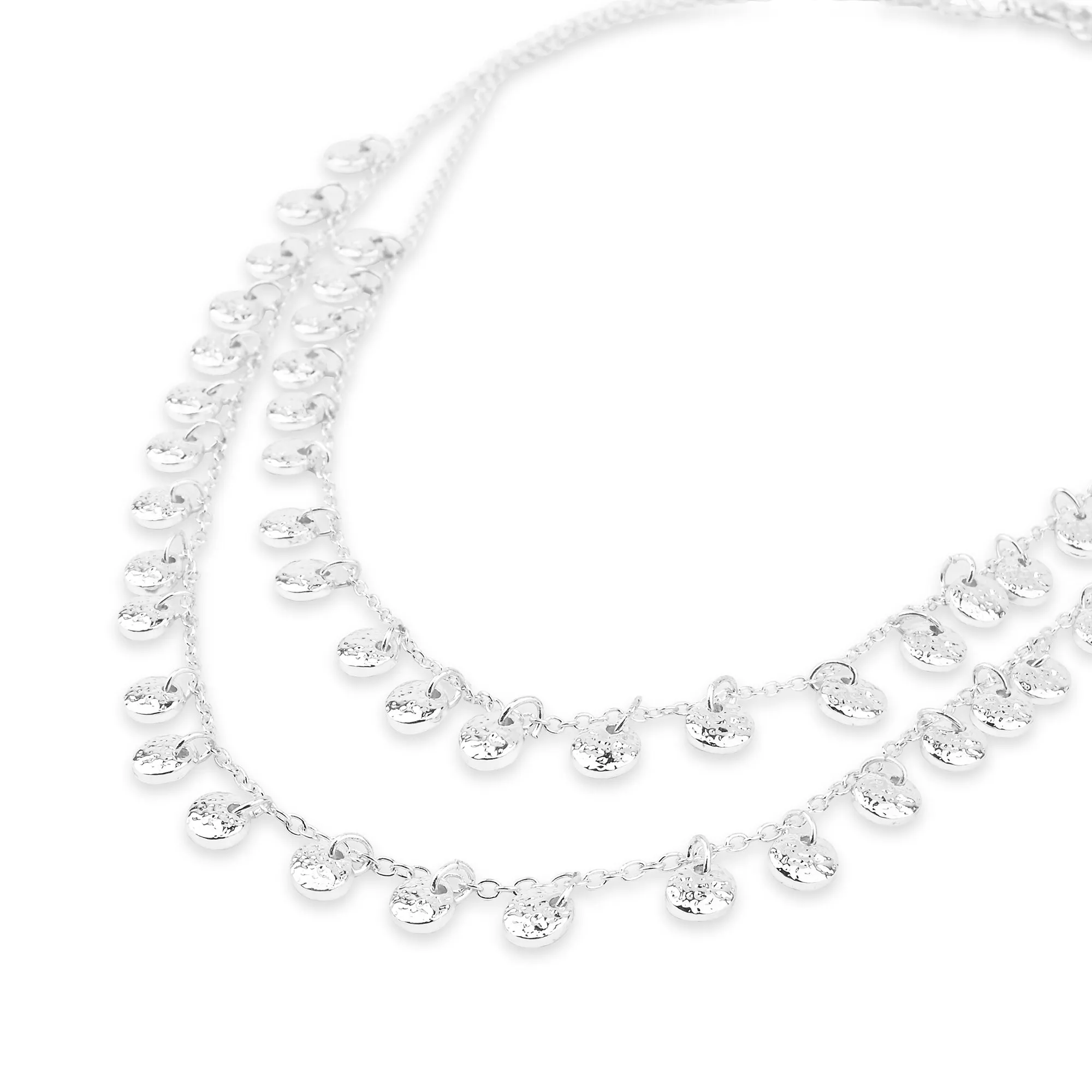 Accessorize London Women's Silver Delicate Coin Layered Necklace