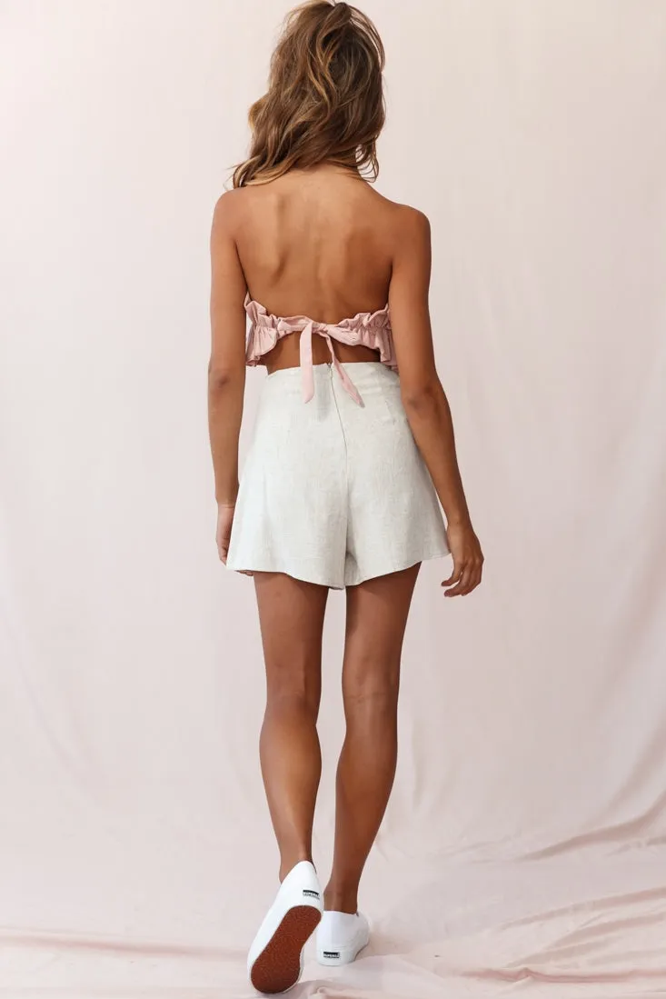 Amalfi Linen Eyelet Skort Natural