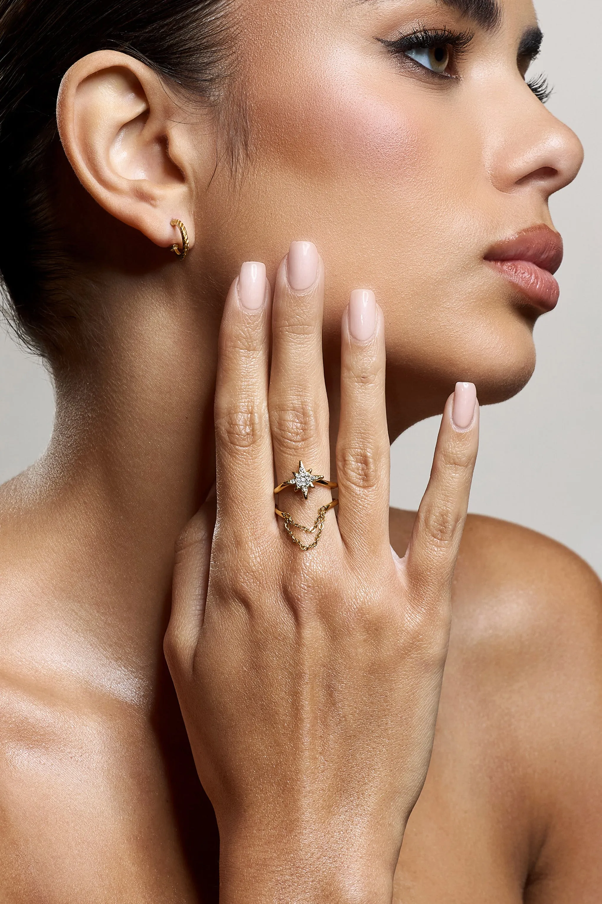 Aquila | Gold Diamante Layered Star Ring