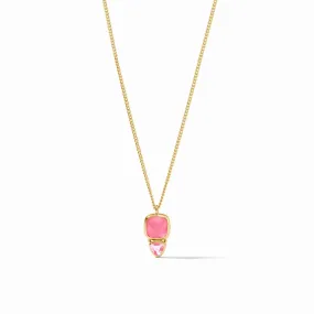 AQUITAINE DUO DELICATE NECKLACE- PEONY PINK