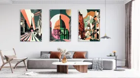 Architecture Pattern Set of 3 Prints Modern Wall Art Modern Artwork