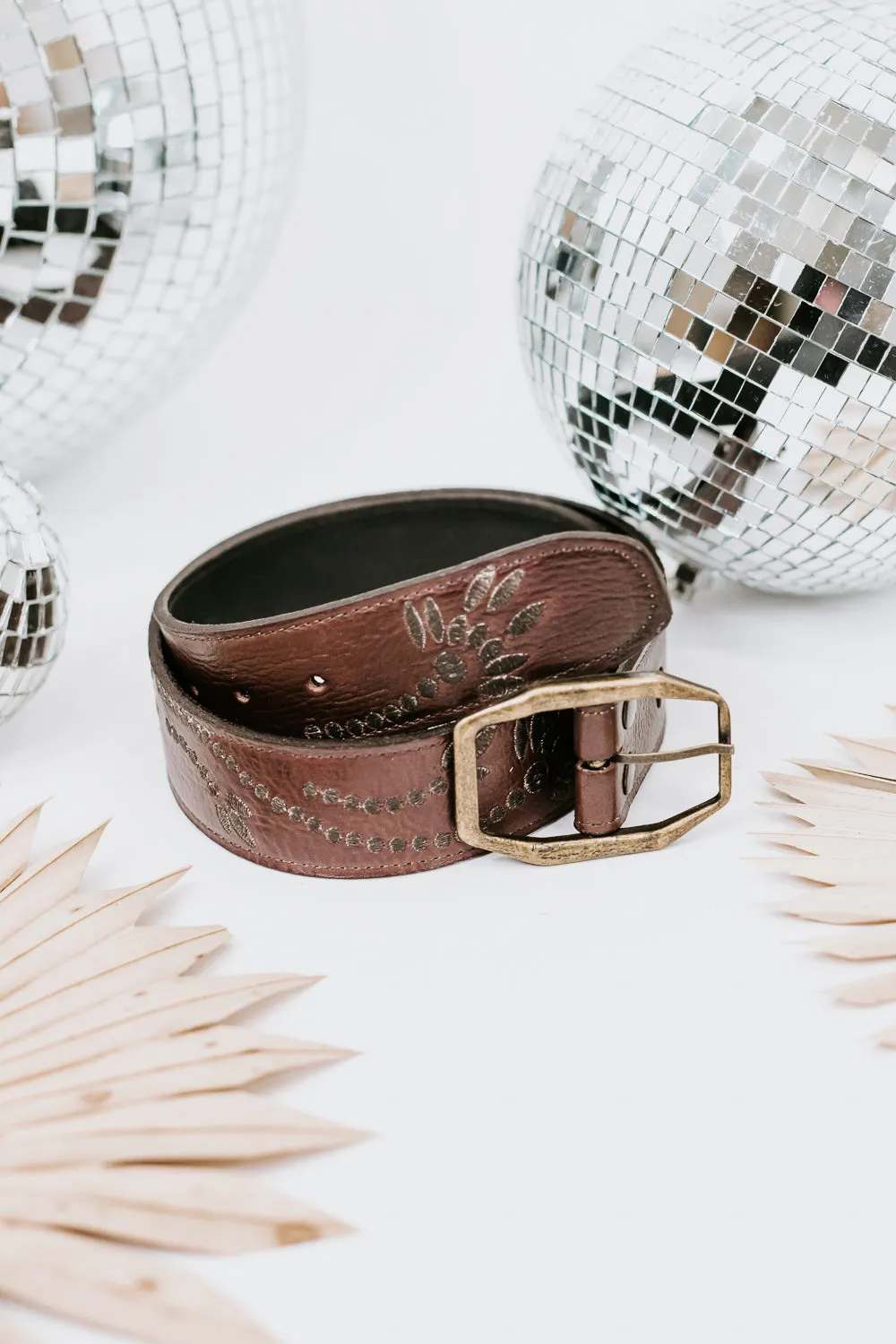 Bedstu Mohawk Leather Belt, Teak Rustic