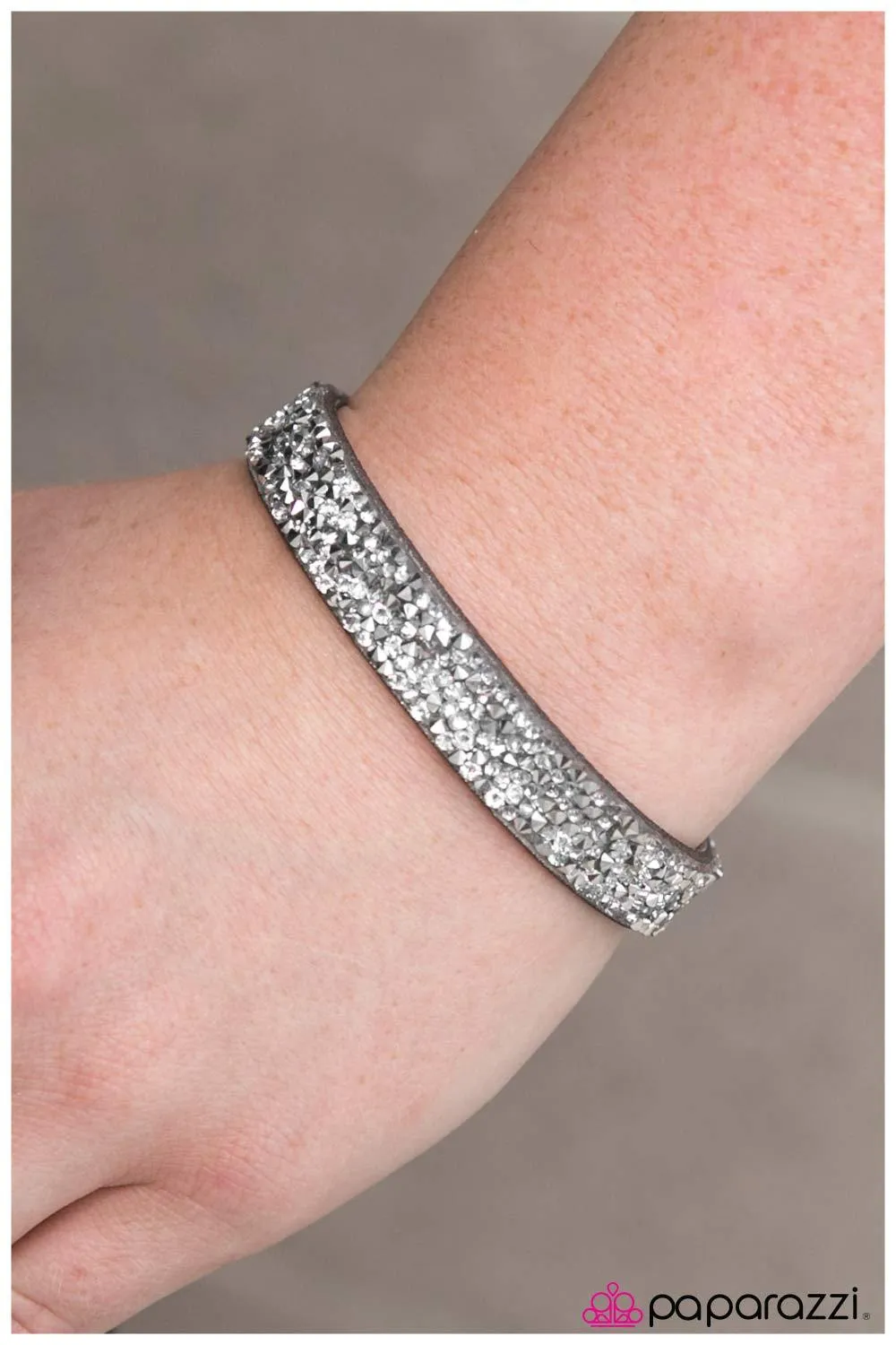 Big Girls Don't Cry Silver Urban Wrap Snap Bracelet - Paparazzi Accessories