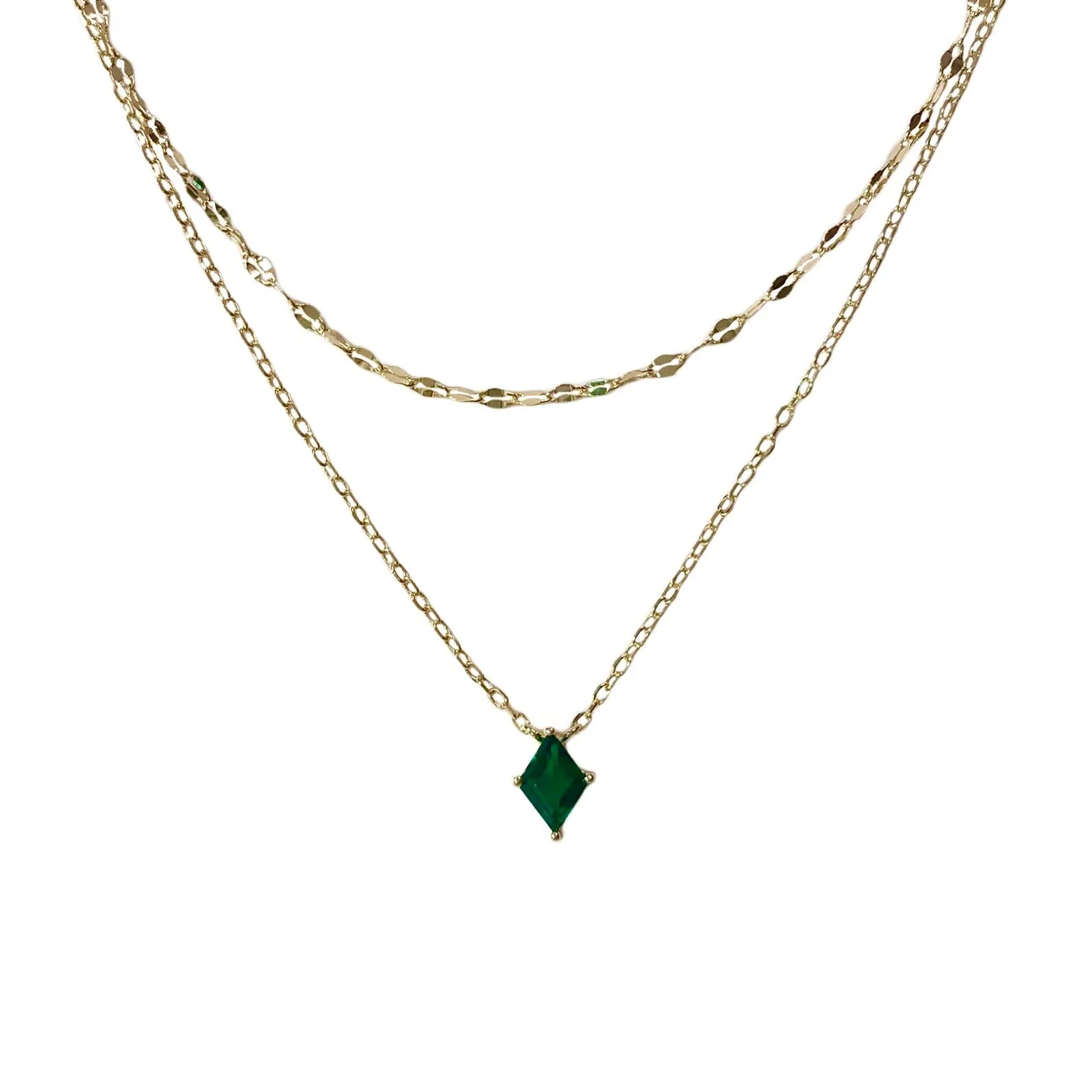 Carrie Diamond Layered Birthstone Necklace