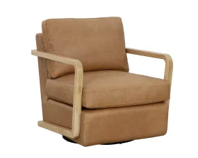 Castell Swivel Lounge Chair - Rustic Oak