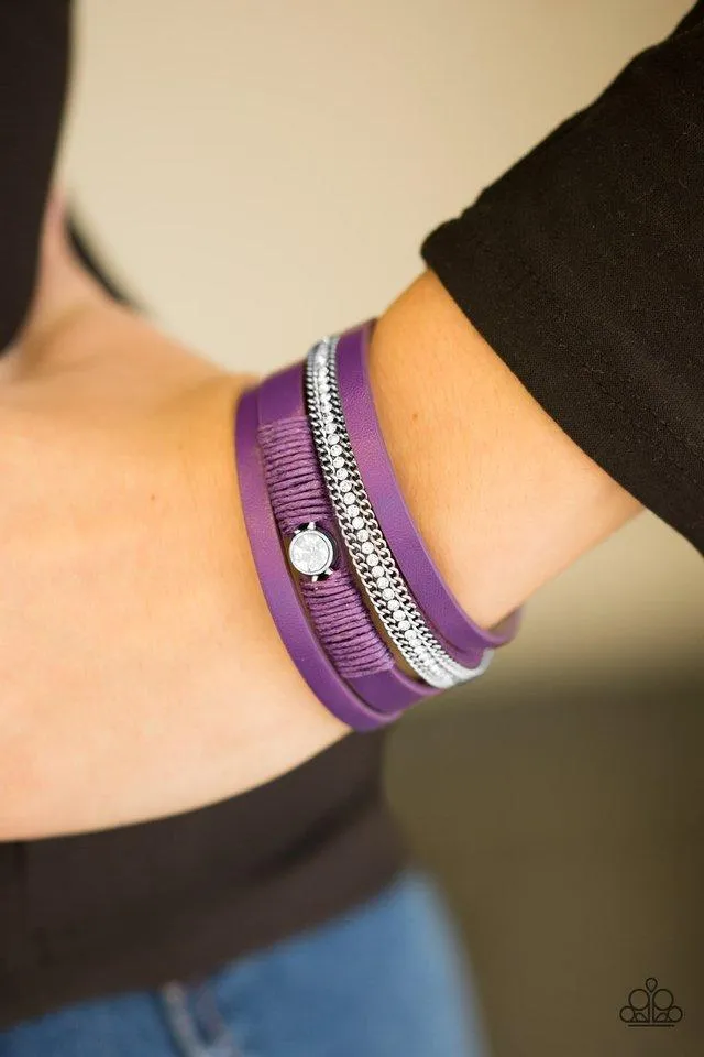 Catwalk Craze Purple Leather Urban Bracelet - Paparazzi Accessories