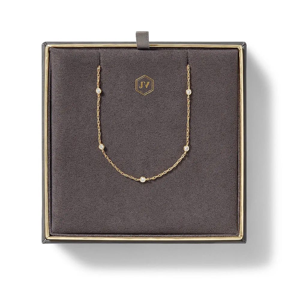 Celeste Delicate Station Gold Necklace