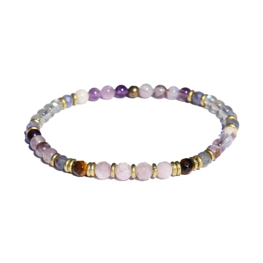 Chevron Amethyst and Kunzite Delicate Bracelet