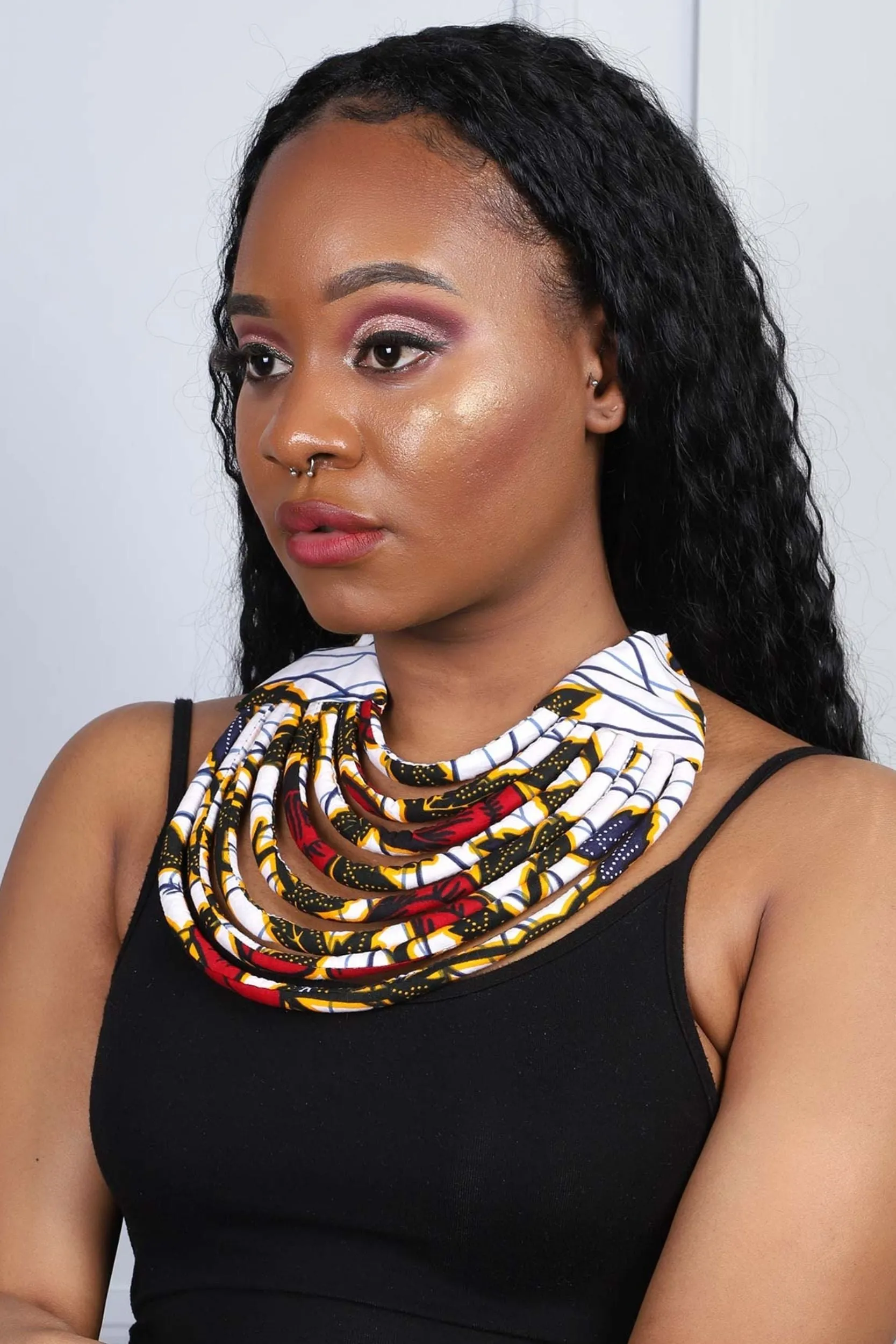 CHIDIA African Print Layered Necklace