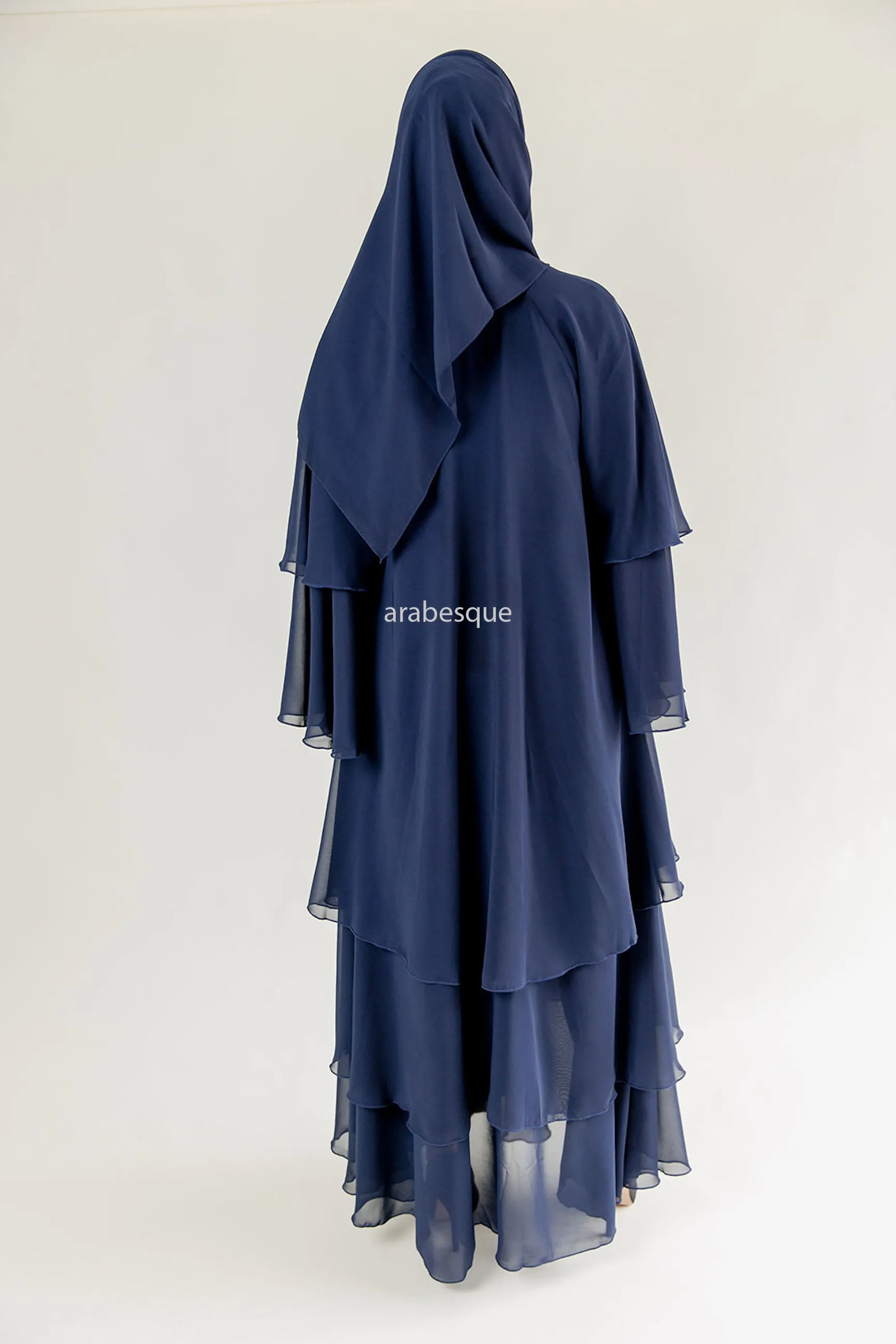 Chiffon Layered Open Abaya