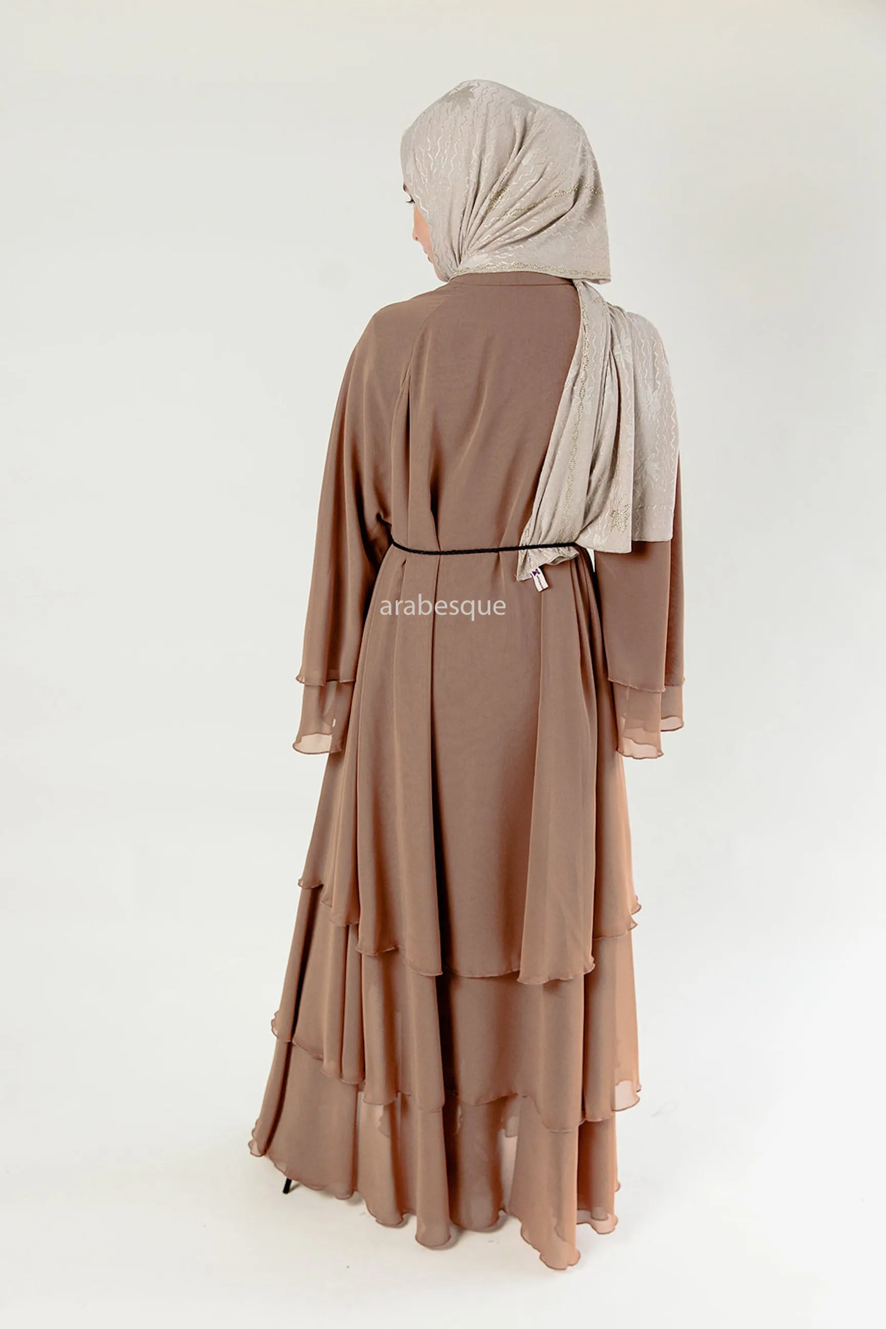 Chiffon Layered Open Abaya