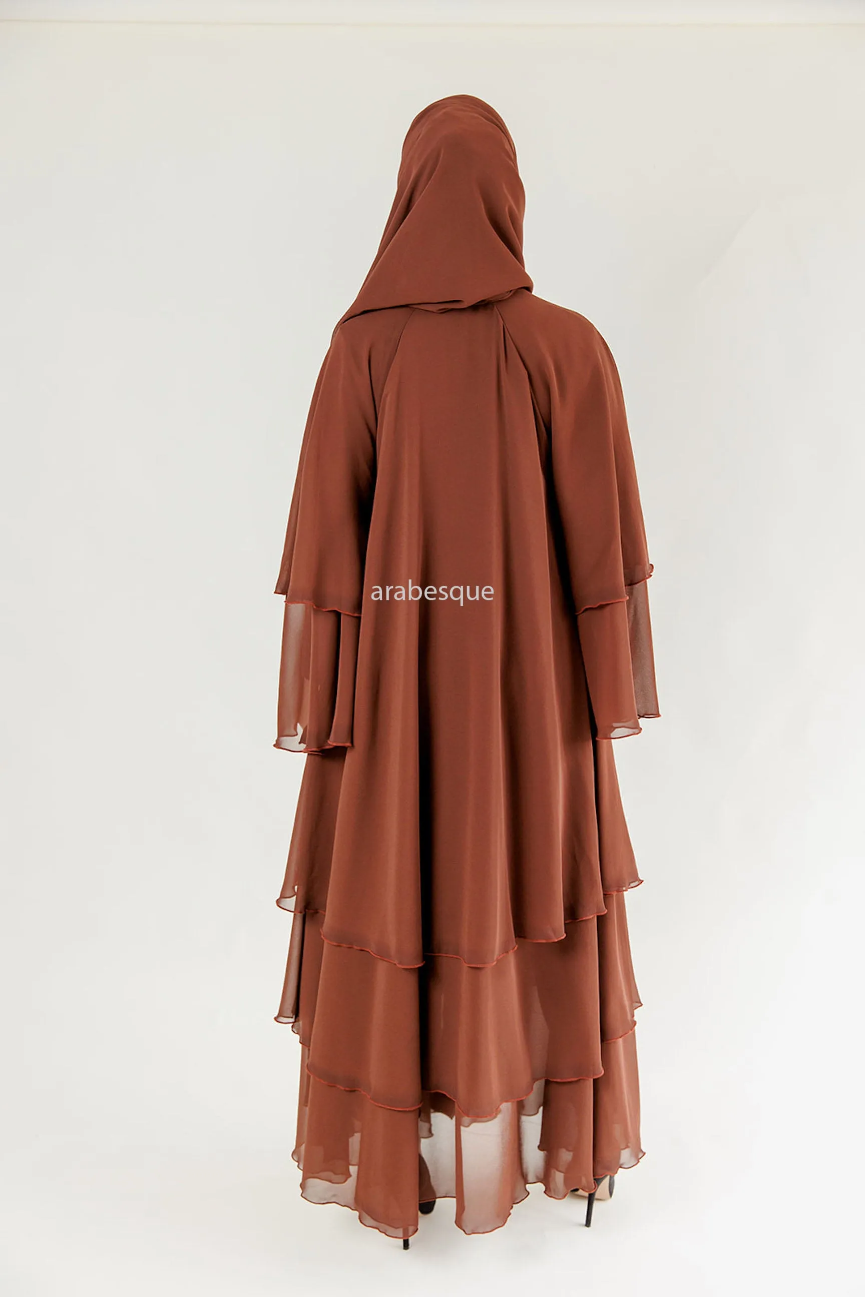 Chiffon Layered Open Abaya