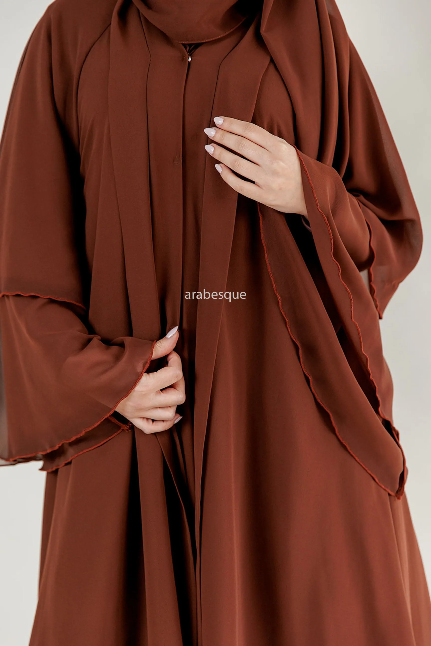 Chiffon Layered Open Abaya