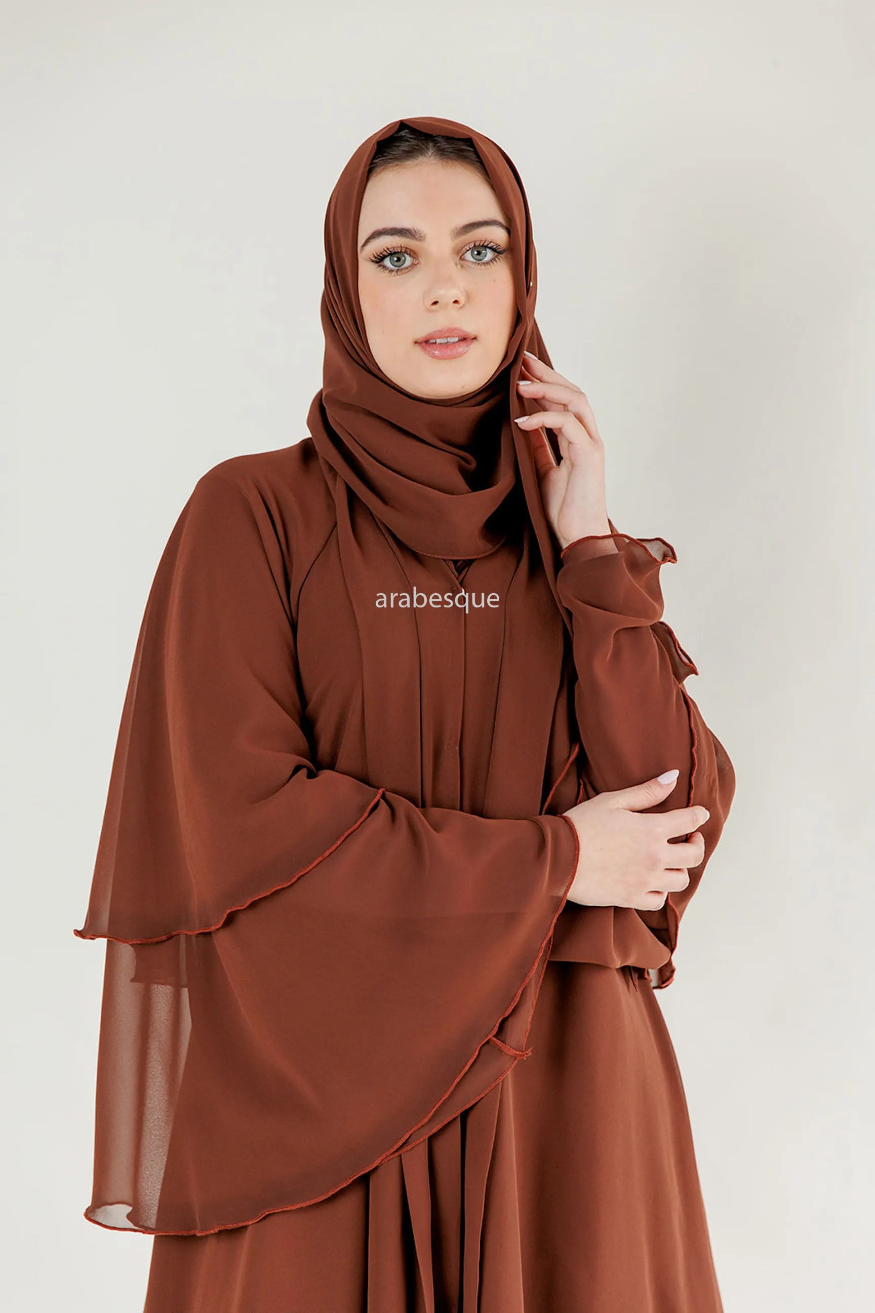 Chiffon Layered Open Abaya