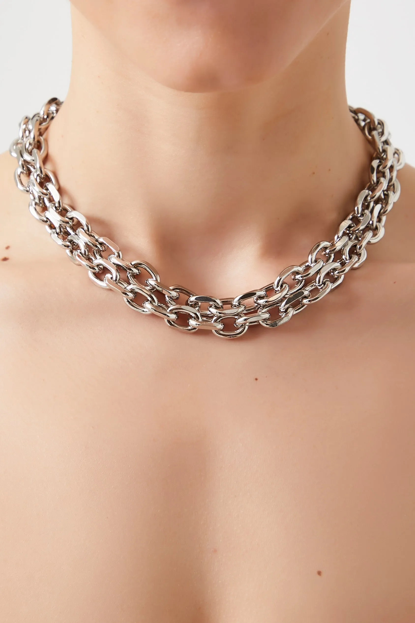 Chunky Rolo Chain Layered Necklace