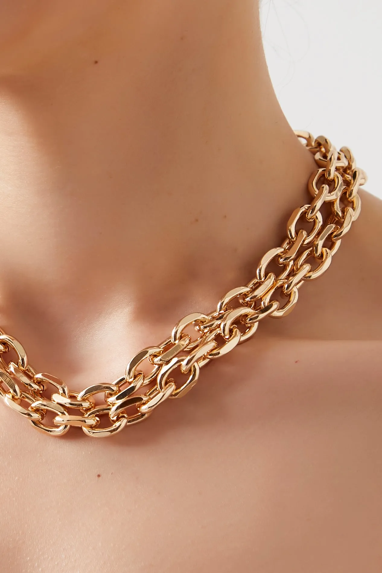 Chunky Rolo Chain Layered Necklace