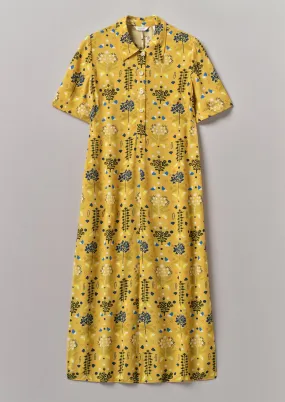 Collector Print Fluid Shirt Dress | Golden Ochre