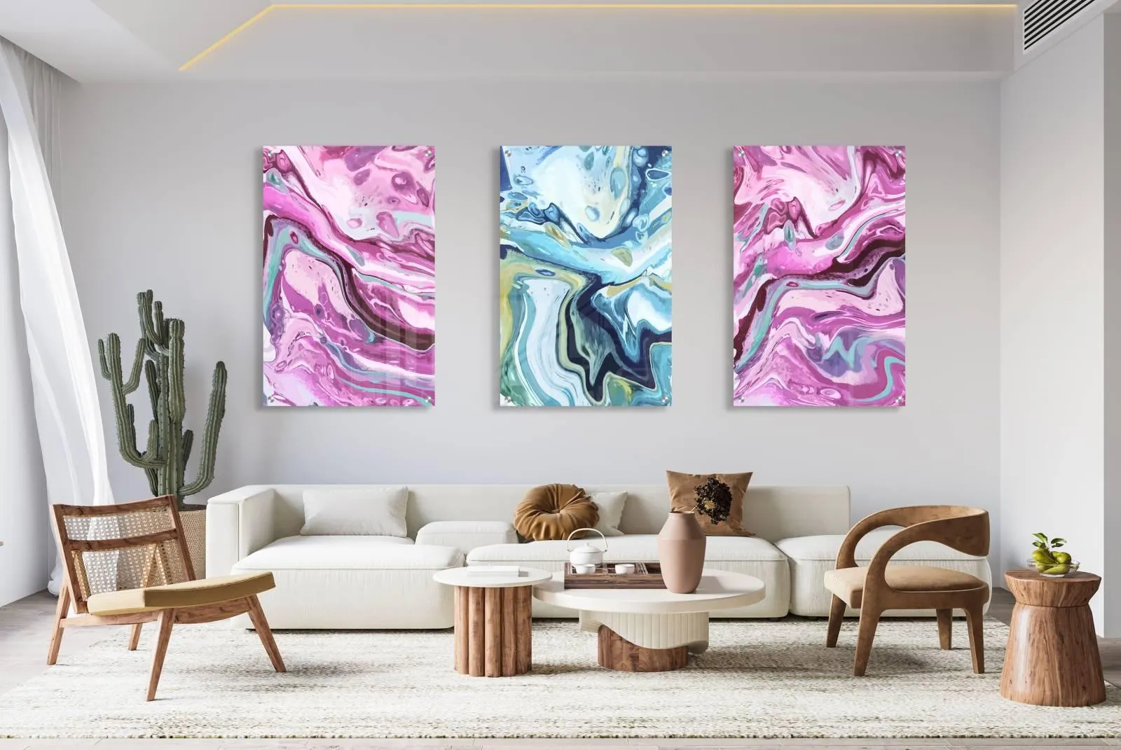 Colorful Pattern Set of 3 Prints Modern Wall Art Modern Artwork