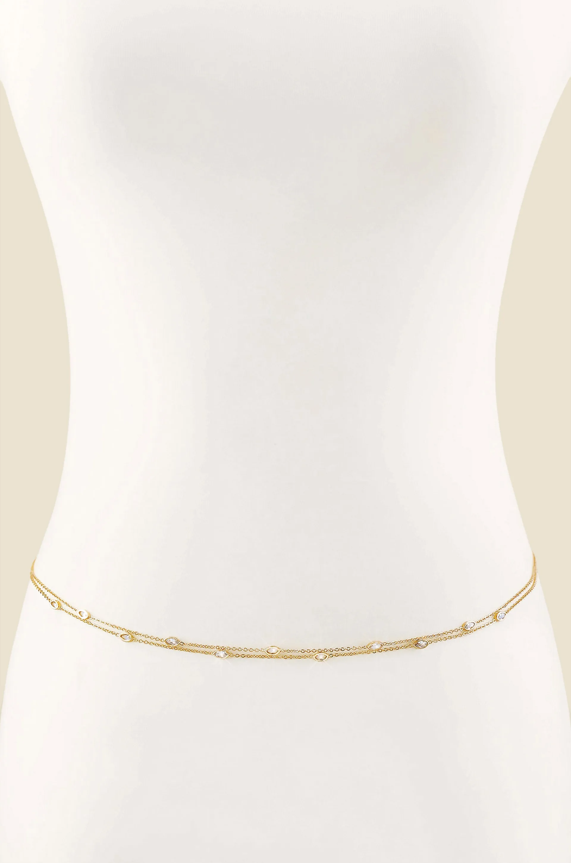 Crystal Dotted Delicate Strands Body Chain