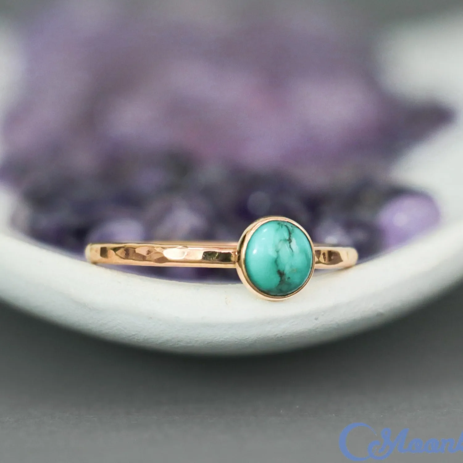 Delicate 14 K Gold Filled Turquoise Stacking Promise Ring | Moonkist Designs