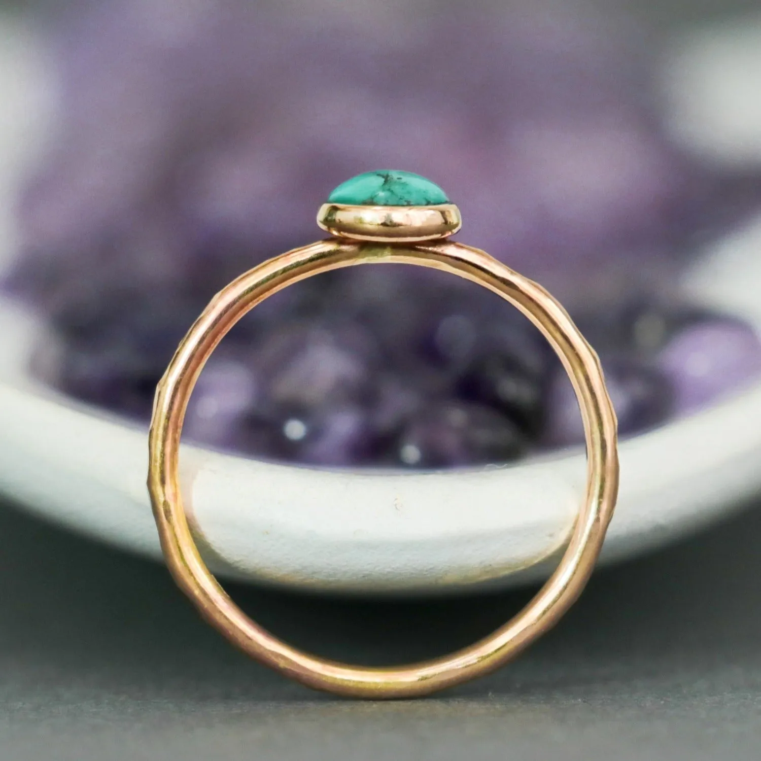 Delicate 14 K Gold Filled Turquoise Stacking Promise Ring | Moonkist Designs