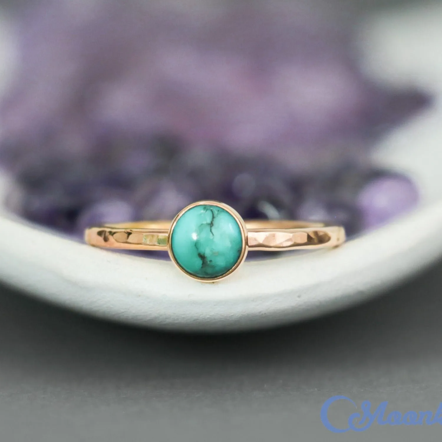 Delicate 14 K Gold Filled Turquoise Stacking Promise Ring | Moonkist Designs