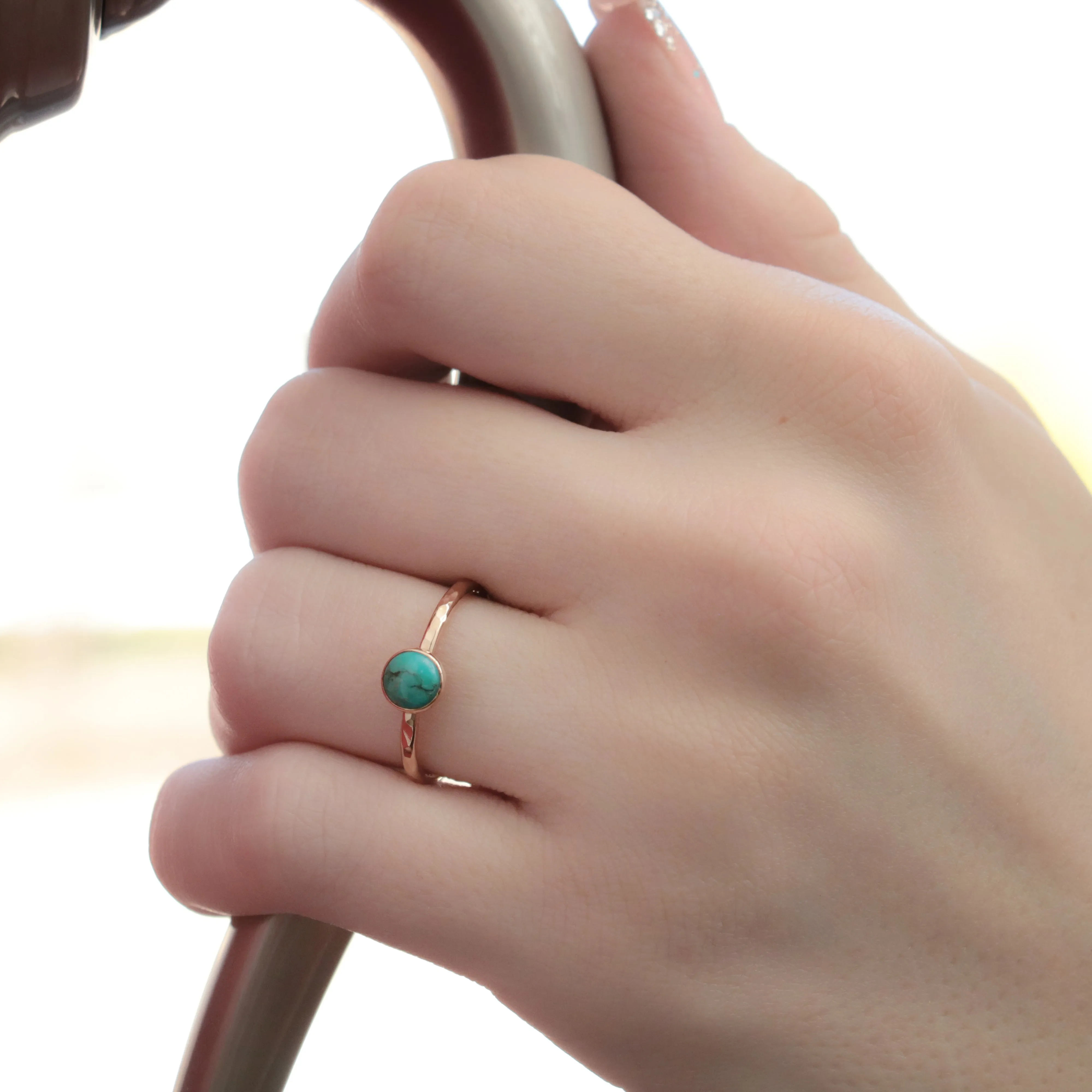 Delicate 14 K Gold Filled Turquoise Stacking Promise Ring | Moonkist Designs