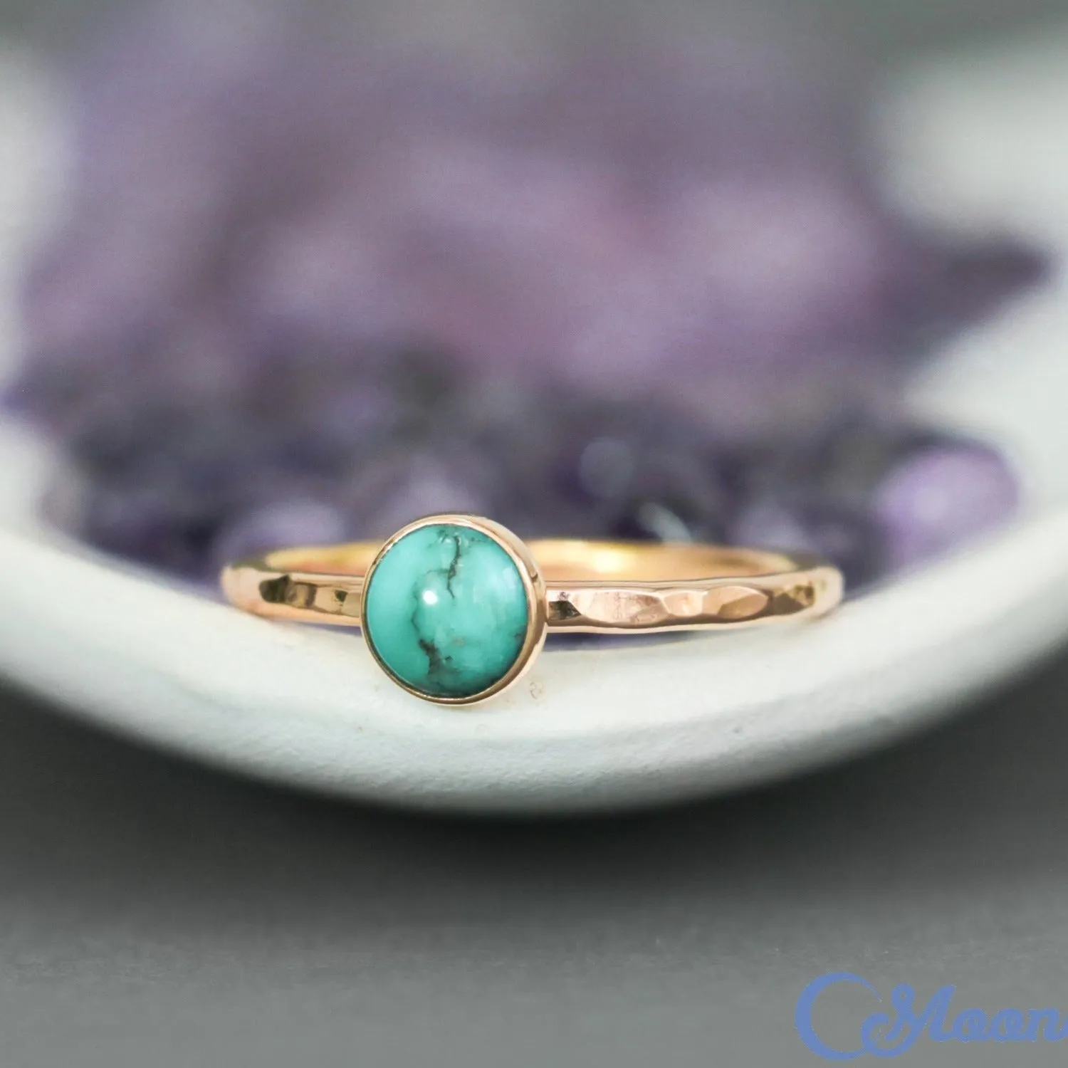 Delicate 14 K Gold Filled Turquoise Stacking Promise Ring | Moonkist Designs