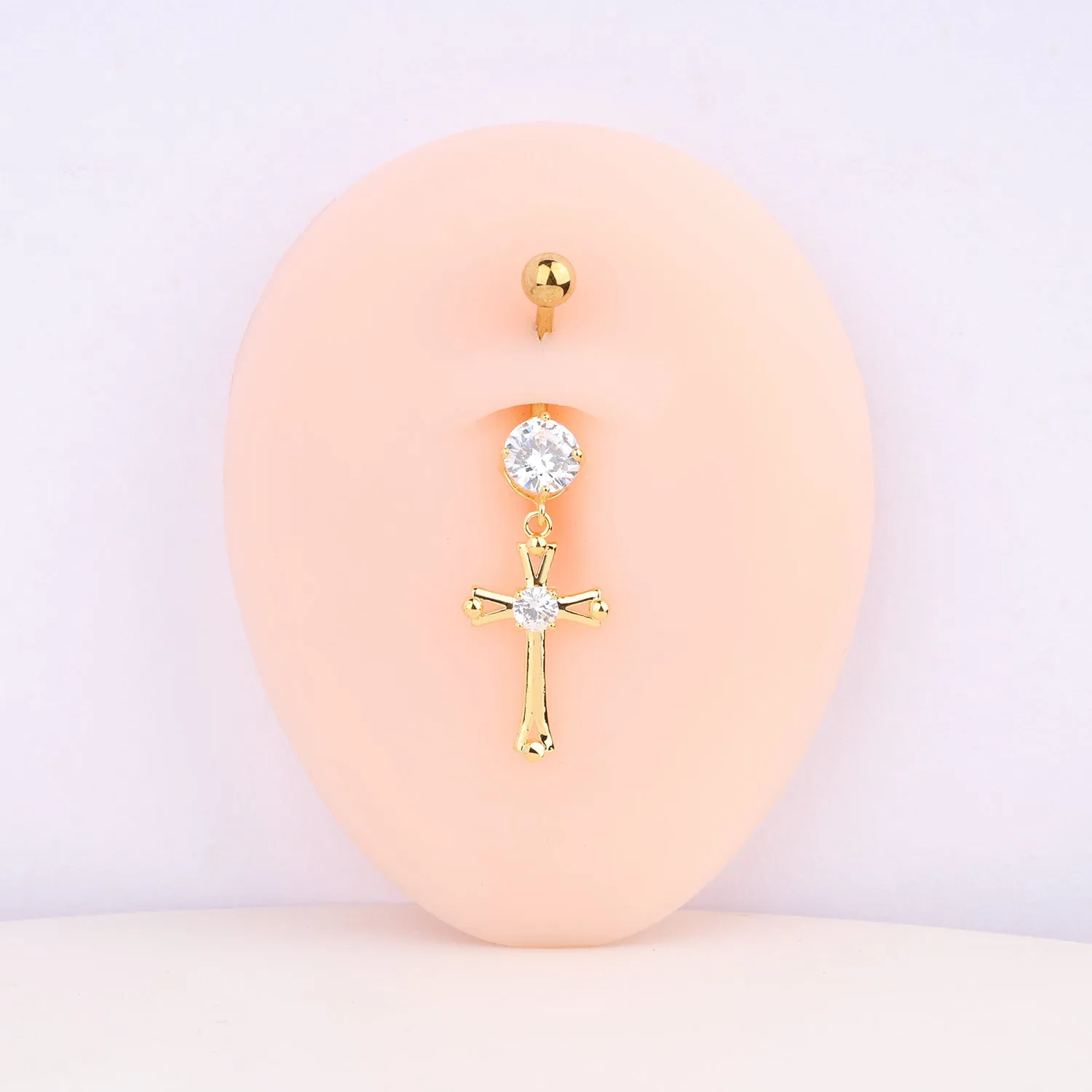 Delicate Cross Belly Ring