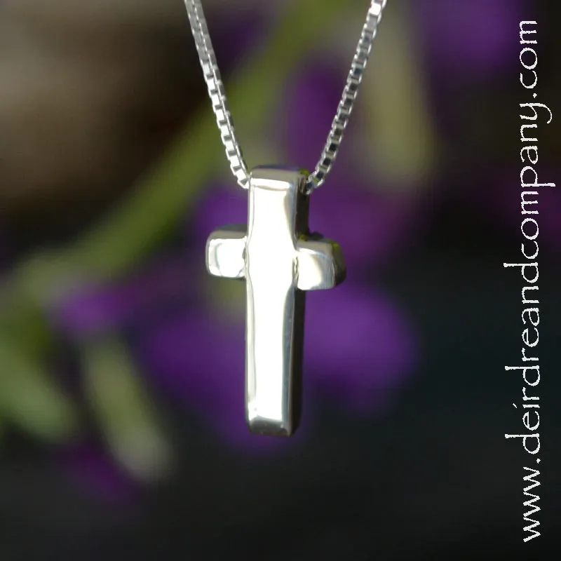 Delicate Cross Necklace in Sterling Silver