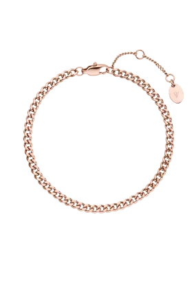 Delicate Curb Bracelet 14K Rose Gold Plated