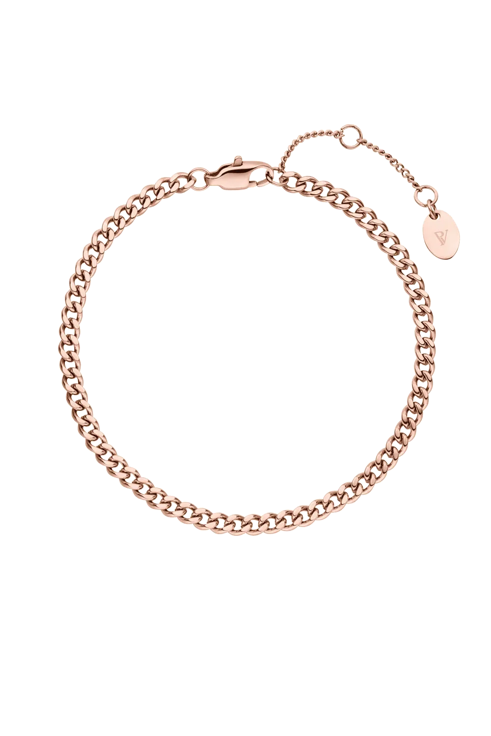 Delicate Curb Bracelet 14K Rose Gold Plated