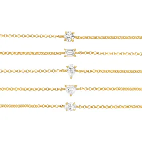 Delicate Diamond Solo Shape Bracelet