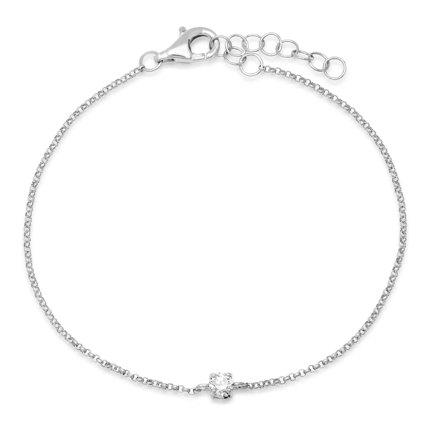 Delicate Diamond Solo Shape Bracelet