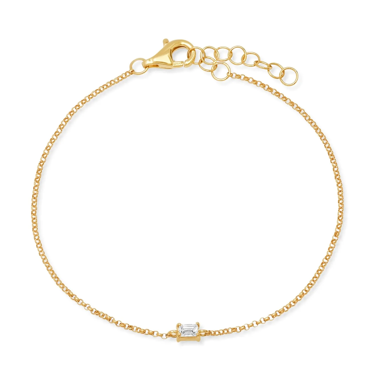 Delicate Diamond Solo Shape Bracelet