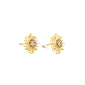 Delicate Dune Sunburst Stud Earrings - 14k Gold Vermeil