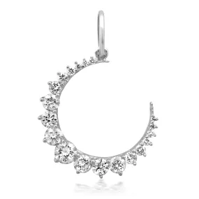 Delicate Graduated Diamond Crescent Charm