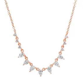 Delicate Graduated Pear Shaped Diamonds Necklace