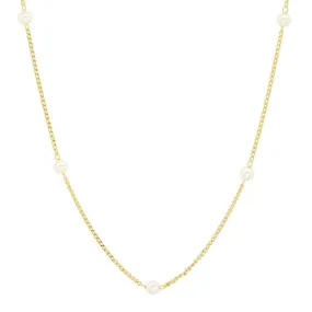 Delicate Pearl Station Necklace