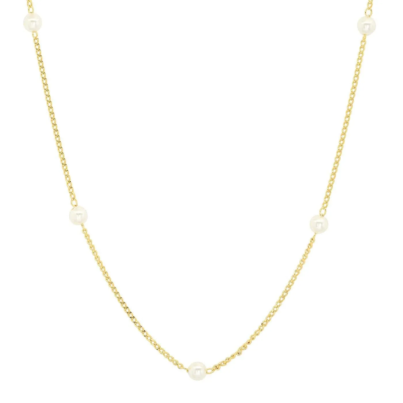 Delicate Pearl Station Necklace