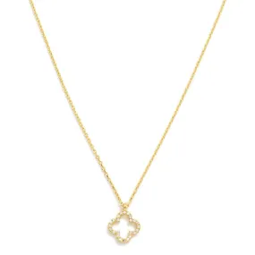 Delicate Rhinestone Clover Necklace