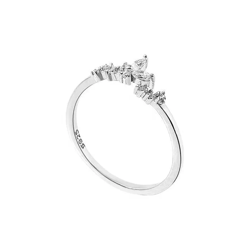 Delicate Silver Butterfly Open Ring